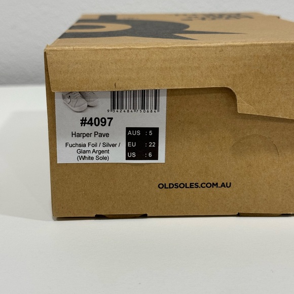 OLD SOLES GIRL'S 4097 HARPER PAVE SHOES - FUCHSIA FOIL / SILVER / GLAM ARGENT - Picture 3 of 7